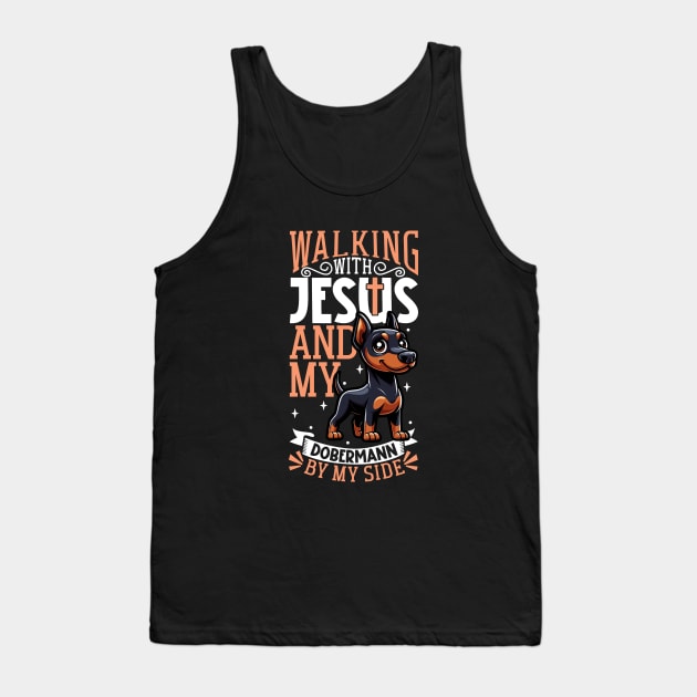 Jesus and dog - Dobermann Tank Top by Modern Medieval Design